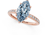 Rose gold Fancy Blue Marquise  Cut Diamond Pavé Band Ring with Four-Prong Setting_25