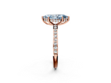 Rose gold Fancy Blue Marquise  Cut Diamond Pavé Band Ring with Four-Prong Setting_26