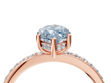 Rose gold Fancy Blue Marquise  Cut Diamond Pavé Band Ring with Four-Prong Setting_28
