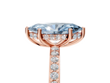 Rose gold Fancy Blue Marquise  Cut Diamond Pavé Band Ring with Four-Prong Setting_29