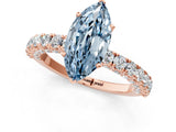 Rose gold Fancy Blue Marquise Cut Diamond Pavé Band Solitaire Ring with Prong Setting_80