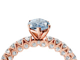 Rose gold Fancy Blue Marquise Cut Diamond Pavé Band Solitaire Ring with Prong Setting_83