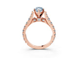 Rose gold Fancy Blue Marquise  Cut Diamond Pavé Band Solitaire with Four-Prong Setting_18
