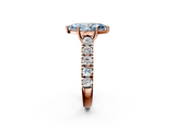 Rose gold Fancy Blue Marquise  Cut Diamond Pavé Band Solitaire with Four-Prong Setting_5