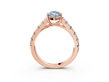 Rose gold Fancy Blue Marquise  Cut Diamond Pavé Band Solitaire with Four-Prong Setting_6