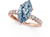 Rose gold Fancy Blue Marquise  Cut Diamond Pavé Band with Four-Prong Setting_40