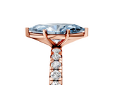Rose gold Fancy Blue Marquise  Cut Diamond Pavé Band with Four-Prong Setting_44