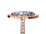 Rose gold Fancy Blue Marquise Cut Diamond Pavé Halo Ring with Four-Prong Setting_41