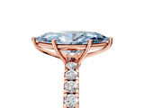 Rose gold Fancy Blue Marquise Cut Diamond Pavé Solitaire Engagement Ring with Four-Prong Setting_75