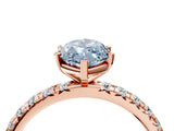 Rose gold Fancy Blue Marquise Cut Diamond Pavé Solitaire Ring with Round Band and Prong Setting_16