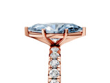 Rose gold Fancy Blue Marquise Cut Diamond Pavé Solitaire Ring with Round Band and Prong Setting_17