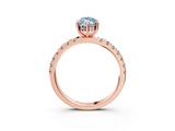 Rose gold Fancy Blue Marquise Cut Diamond Pave Band Solitaire Ring with Four-Prong Setting_61