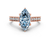 Rose gold Fancy Blue Marquise  Cut Diamond Pave Band with Four-Prong Setting_37