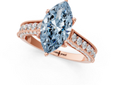 Rose gold Fancy Blue Marquise  Cut Diamond Pave Band with Four-Prong Setting_38