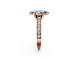 Rose gold Fancy Blue Marquise  Cut Diamond Pave Band with Four-Prong Setting_39