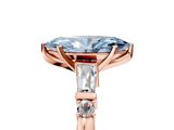 Rose gold Fancy Blue Marquise  Cut Diamond Ring with Baguette Side Stones, Channel Set Band, and Four-Prong Setting_25