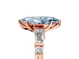 Rose gold Fancy Blue Marquise  Cut Diamond Ring with Baguette Side Stones, Channel Set Band, and Four-Prong Setting_29