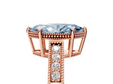 Rose gold Fancy Blue Marquise Cut Diamond Ring with Milgrain Pavé Band and Four-Prong Setting_30