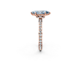 Rose gold Fancy Blue Marquise  Cut Diamond Ring with Pavé Band and Four-Prong Setting_72