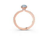 Rose gold Fancy Blue Marquise  Cut Diamond Ring with Pavé Band and Four-Prong Setting_73