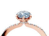 Rose gold Fancy Blue Marquise  Cut Diamond Ring with Pavé Band and Four-Prong Setting_74