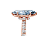 Rose gold Fancy Blue Marquise  Cut Diamond Ring with Pavé Band and Four-Prong Setting_75
