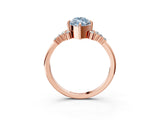 Rose gold Fancy Blue Marquise Cut Diamond Ring with Side Stones and Four-Prong Setting_112