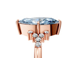 Rose gold Fancy Blue Marquise Cut Diamond Ring with Side Stones and Four-Prong Setting_114