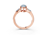 Rose gold Fancy Blue Marquise  Cut Diamond Ring with Tapered Baguette Side Stones in Four-Prong Setting_6