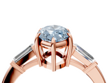 Rose gold Fancy Blue Marquise  Cut Diamond Ring with Tapered Baguette Side Stones in Four-Prong Setting_7