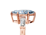 Rose gold Fancy Blue Marquise  Cut Diamond Ring with Tapered Baguette Side Stones in Four-Prong Setting_8