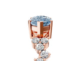 Rose gold Fancy Blue Marquise Cut Diamond Scattered Round Accent Ring with Prong Setting_17