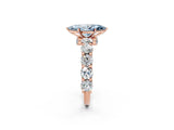 Rose gold Fancy Blue Marquise Cut Diamond Side Stone Engagement Ring with Four-Prong Setting_50