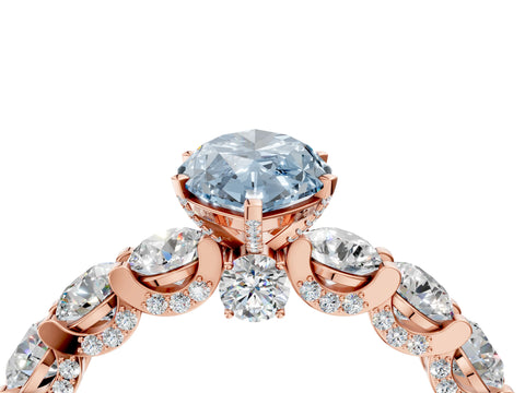 Rose gold Fancy Blue Marquise Cut Diamond Side Stone Engagement Ring with Four-Prong Setting_52