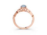 Rose gold Fancy Blue Marquise Cut Diamond Solitaire Celtic Knot Ring with Four-Prong Setting_81