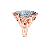 Rose gold Fancy Blue Marquise Cut Diamond Solitaire Celtic Knot Ring with Four-Prong Setting_83