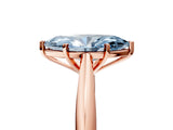 Rose gold Fancy Blue Marquise Cut Diamond Solitaire Engagement Ring with Cathedral Setting and Four-Prong Mount_47