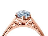 Rose gold Fancy Blue Marquise Cut Diamond Solitaire Engagement Ring with Cathedral Setting and Four-Prong Mount_94