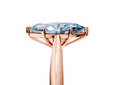 Rose gold Fancy Blue Marquise Cut Diamond Solitaire Engagement Ring with Cathedral Setting and Four-Prong Mount_95