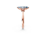 Rose gold Fancy Blue Marquise Cut Diamond Solitaire Engagement Ring with Classic Band and Four-Prong Setting_14