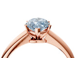 Rose gold Fancy Blue Marquise Cut Diamond Solitaire Engagement Ring with Classic Band and Four-Prong Setting_16