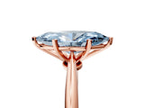 Rose gold Fancy Blue Marquise Cut Diamond Solitaire Engagement Ring with Classic Band and Four-Prong Setting_17