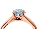 Rose gold Fancy Blue Marquise Cut Diamond Solitaire Engagement Ring with Classic Band and Four-Prong Setting_40