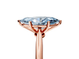 Rose gold Fancy Blue Marquise Cut Diamond Solitaire Engagement Ring with Classic Band and Four-Prong Setting_41
