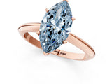 Rose gold Fancy Blue Marquise Cut Diamond Solitaire Engagement Ring with Classic Band and Four-Prong Setting_88