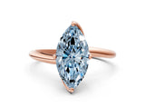 Rose gold Fancy Blue Marquise Cut Diamond Solitaire Engagement Ring with Four-Prong Setting and Classic Band_20