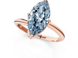 Rose gold Fancy Blue Marquise Cut Diamond Solitaire Engagement Ring with Four-Prong Setting and Classic Band_21