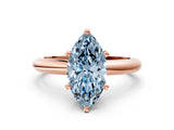 Rose gold Fancy Blue Marquise Cut Diamond Solitaire Engagement Ring with Round Band and Four-Prong Setting_138