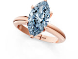 Rose gold Fancy Blue Marquise Cut Diamond Solitaire Engagement Ring with Round Band and Four-Prong Setting_139