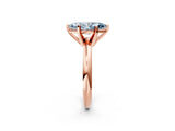 Rose gold Fancy Blue Marquise Cut Diamond Solitaire Engagement Ring with Round Band and Four-Prong Setting_140